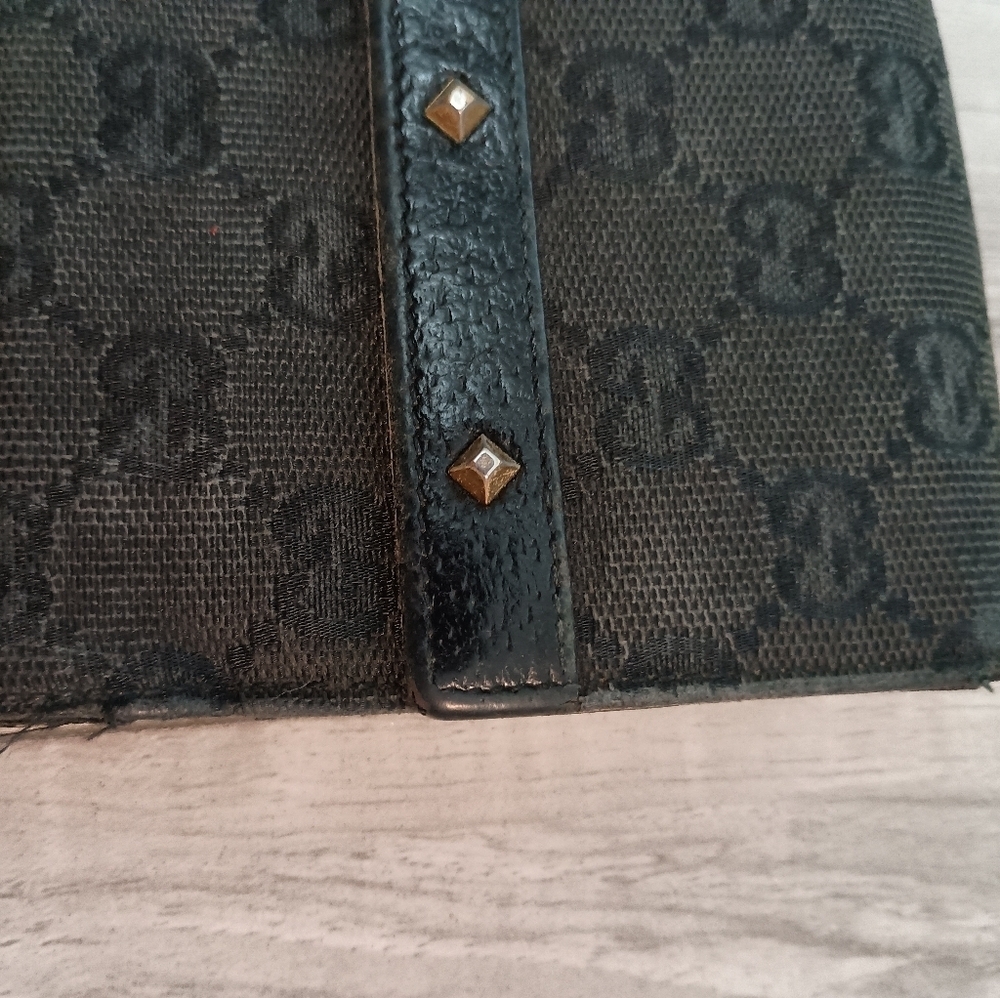 Gucci Wallet Bi-Fold Gg Pattern Canvas Black - Picture 3 of 13